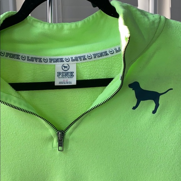 PINK VS quarter zip pullover with pocket - Picture 2 of 6